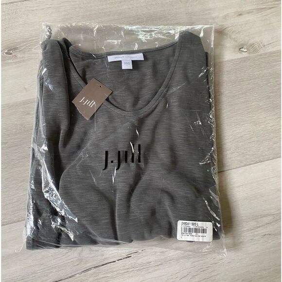 J.Jill Pure Jill Sand Washed Slub Knit Dress Soft Wood Bin L NWT in packaging - Picture 5 of 7